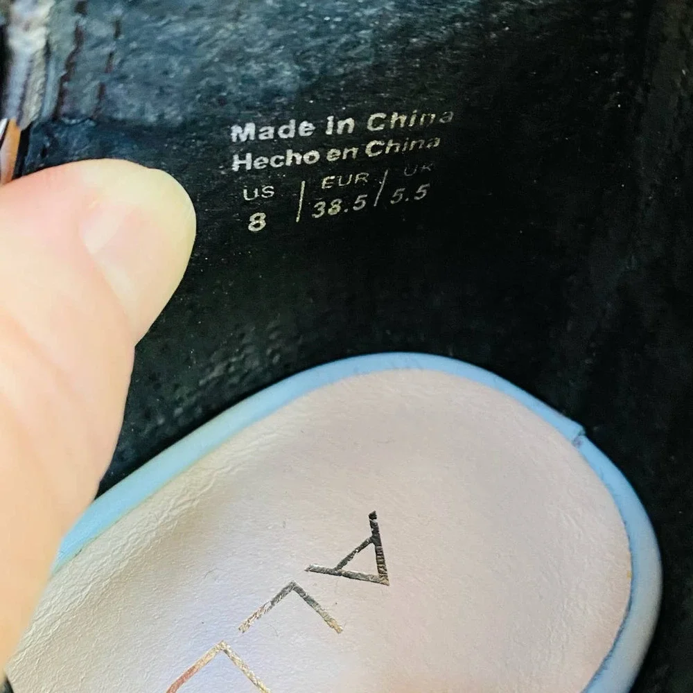 ALDO stiletto platform high heels black & sky blue retro shoes US 8M NWOT - Picture 9 of 10